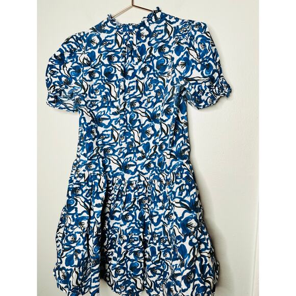 APIECE APART Blue White Floral Cotton Las Alturas Mini Dress Size Small - Picture 9 of 9